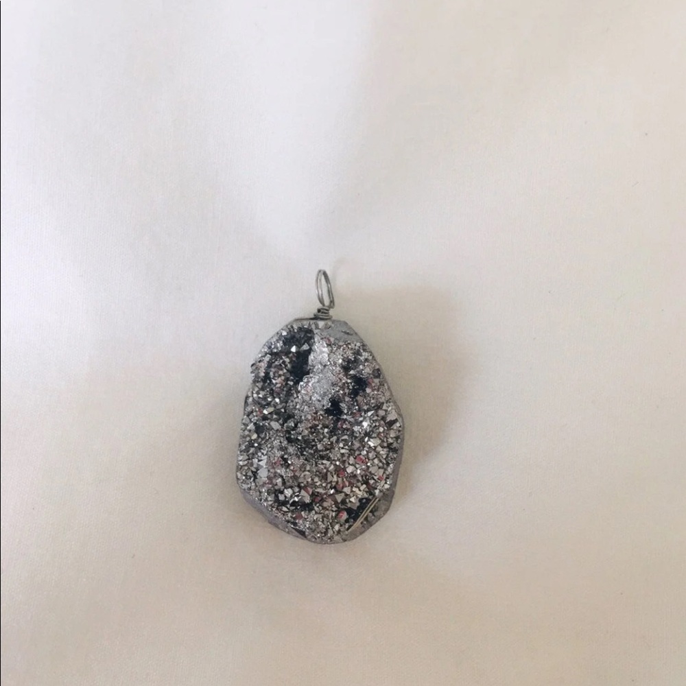 🔆🌓Meteorite Druzy Agate healing pendant